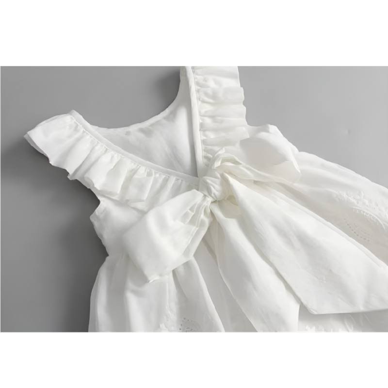 SunLily – Backless White Summer Dress for Baby Girls